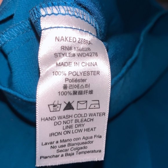 Naked Zebra Blue Midi Dress Size M Light Weight - Picture 6 of 7